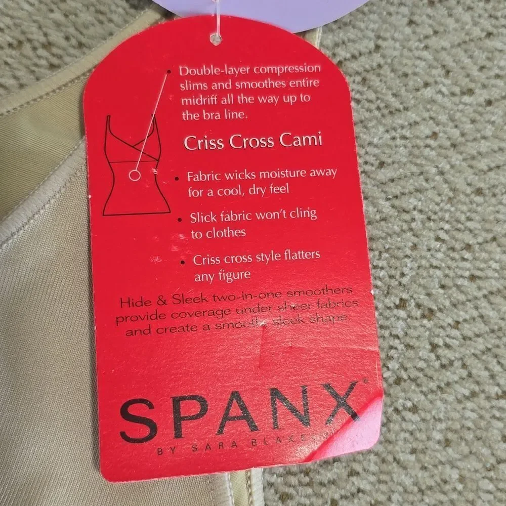 Spanx Hide And Sleek Tan Criss Cross Cami Shapewear - Size 2X